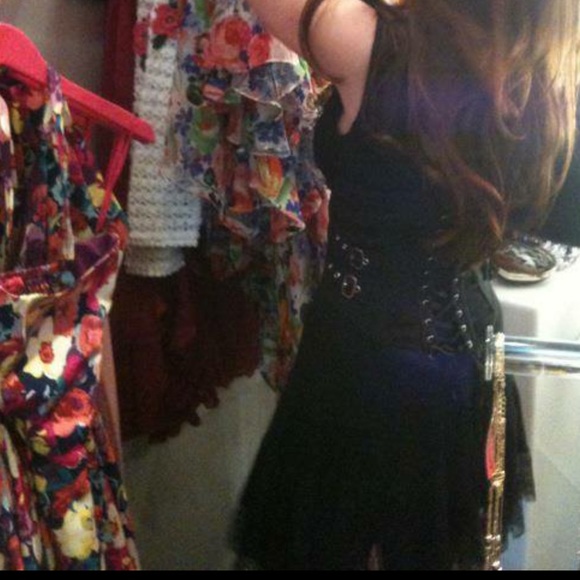 Vintage y2k La Rok a-line lace cutouts tank dress NYE low key stunner or tunic - Picture 5 of 5